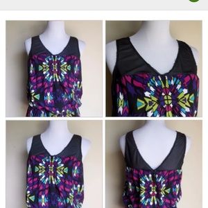 NICOLE MILLER SMALL COLORFUL DROP WAIST TOP